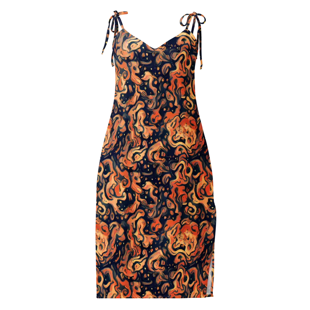 Tangerine Abyss on Slip Dress — Front