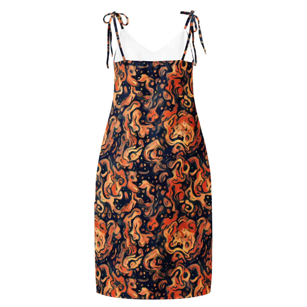 Tangerine Abyss on Slip Dress — Back