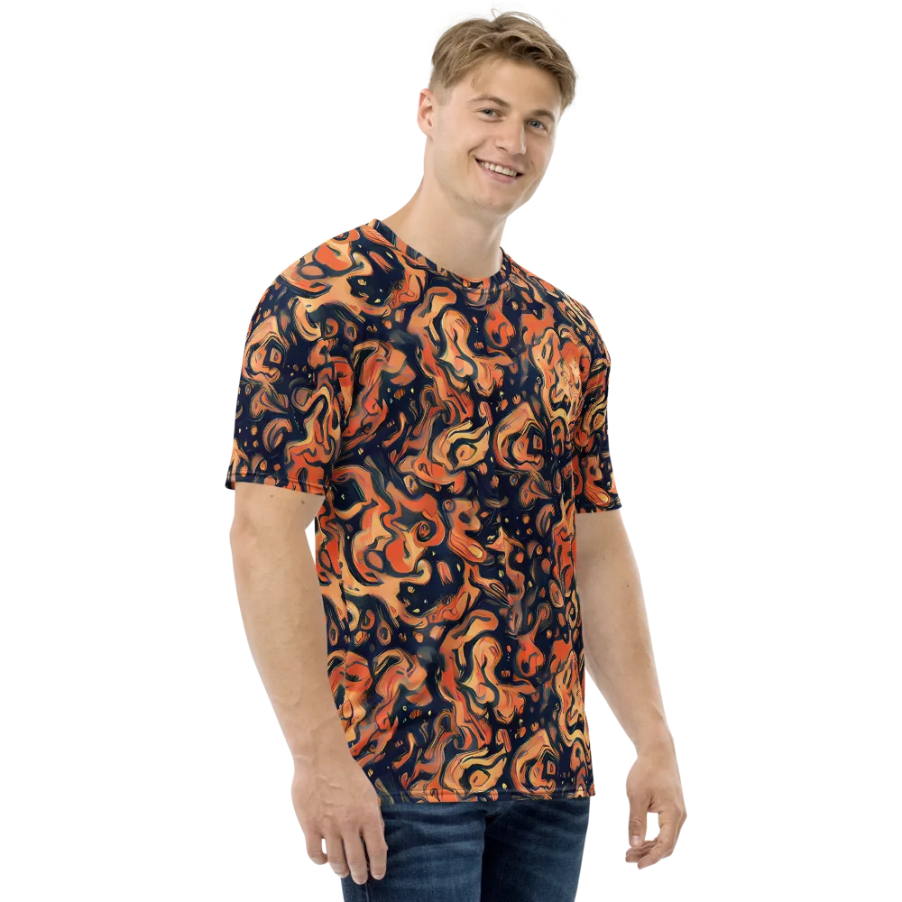 Tangerine Abyss on Men's Crew Neck T-Shirt — Right