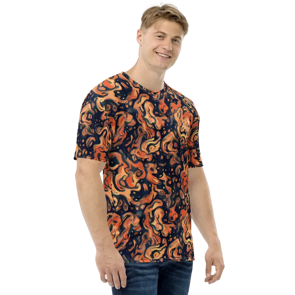 Tangerine Abyss on Men's Crew Neck T-Shirt — Right
