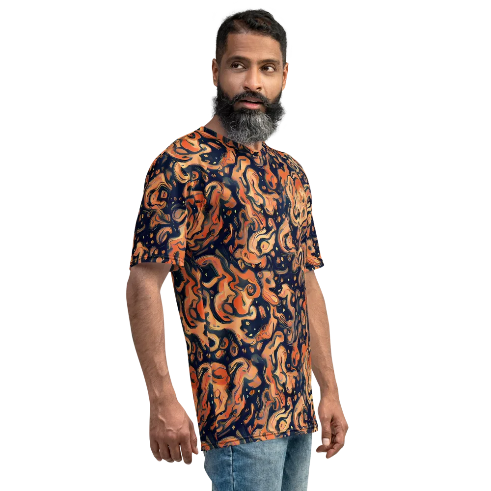 Tangerine Abyss on Men's Crew Neck T-Shirt — Right