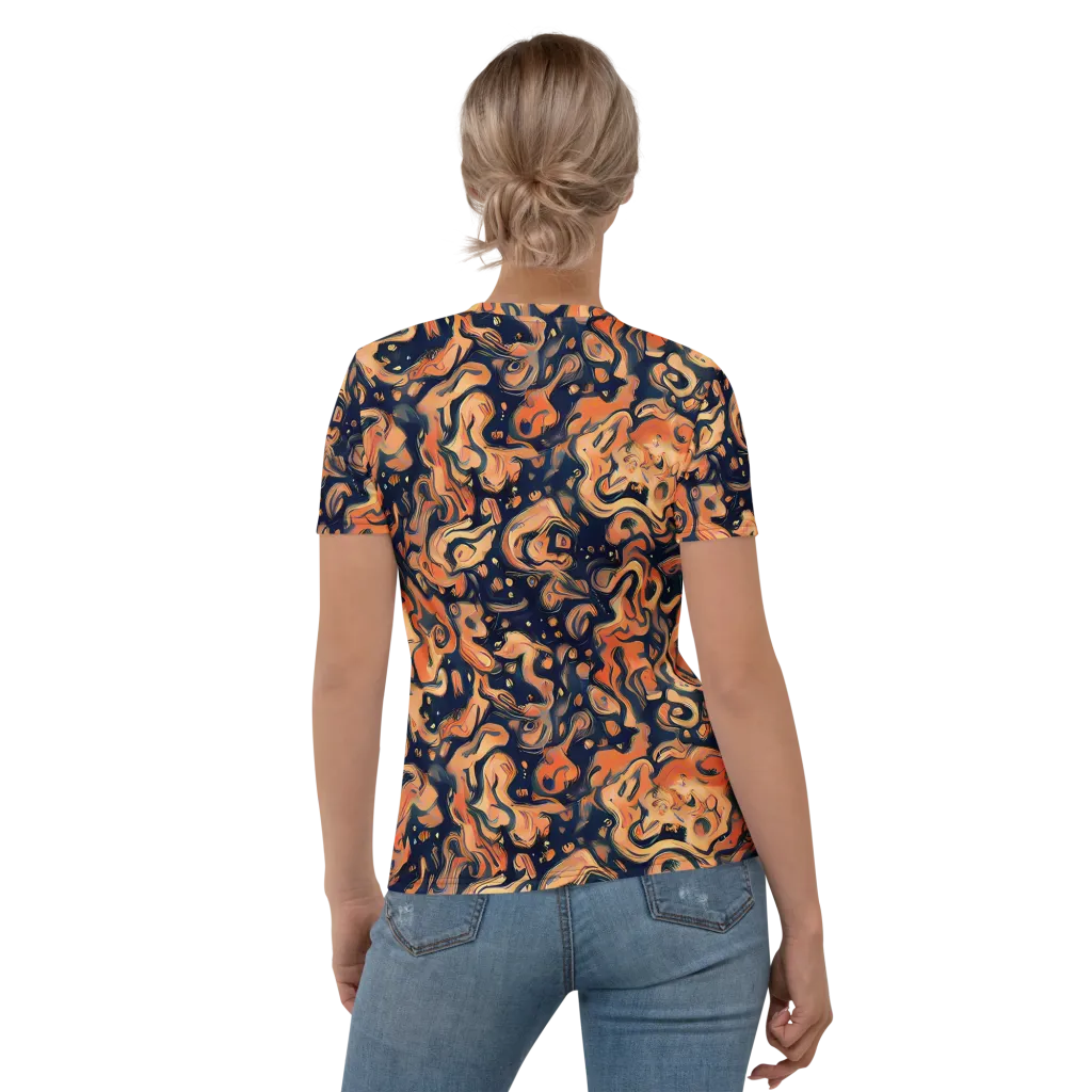 Tangerine Abyss on Women's Crew Neck T-Shirt — Back