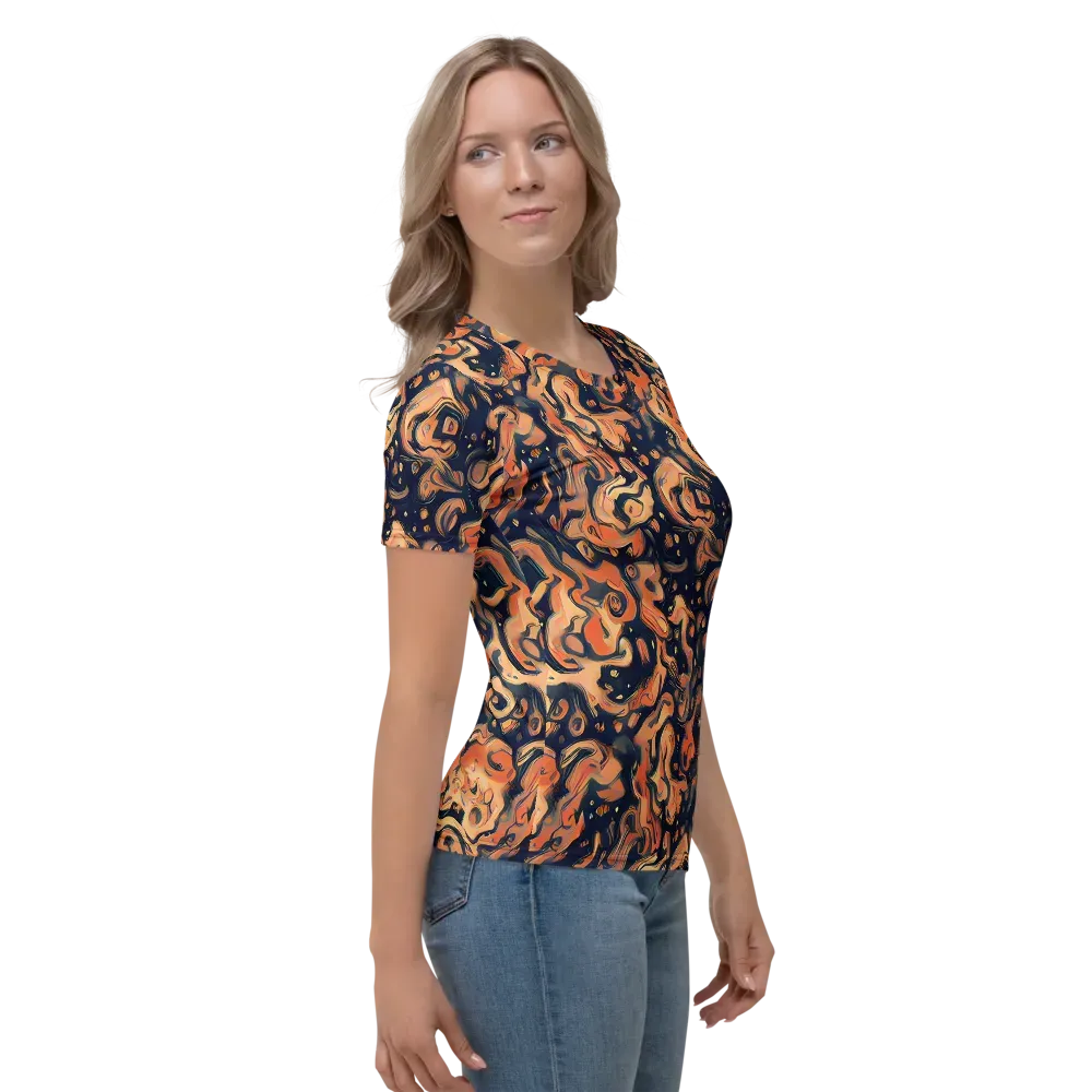 Tangerine Abyss on Women's Crew Neck T-Shirt — Right