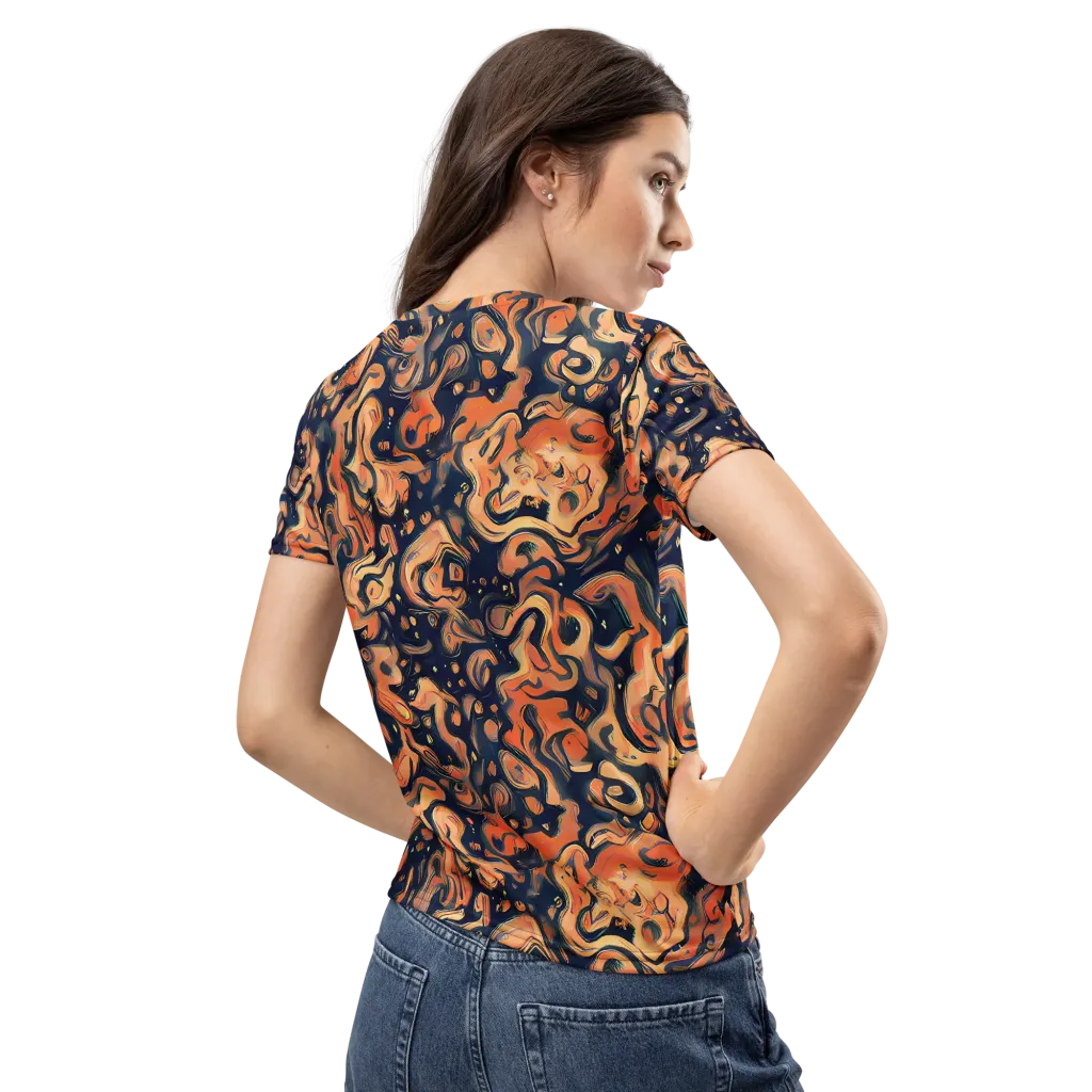 Tangerine Abyss on Women's Crew Neck T-Shirt — Back