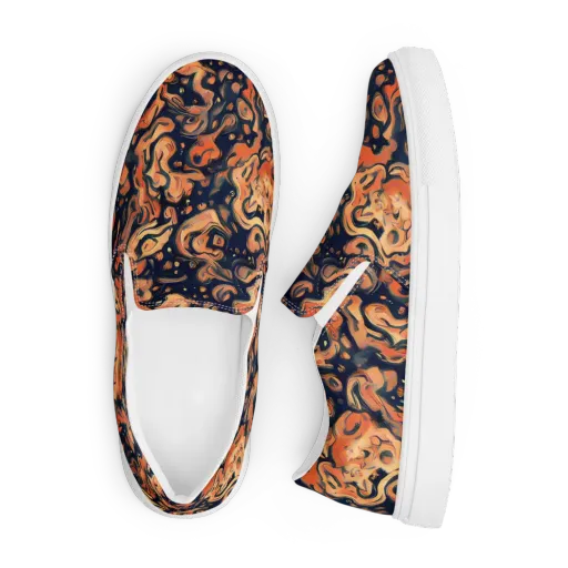Tangerine Abyss on a Men's Slip-On Canvas Shoes