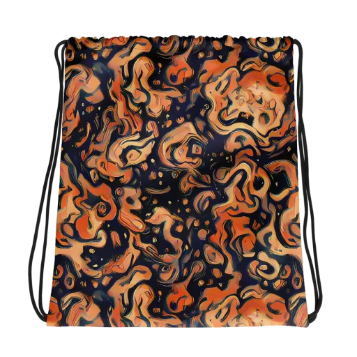 Tangerine Abyss on a Drawstring Bag