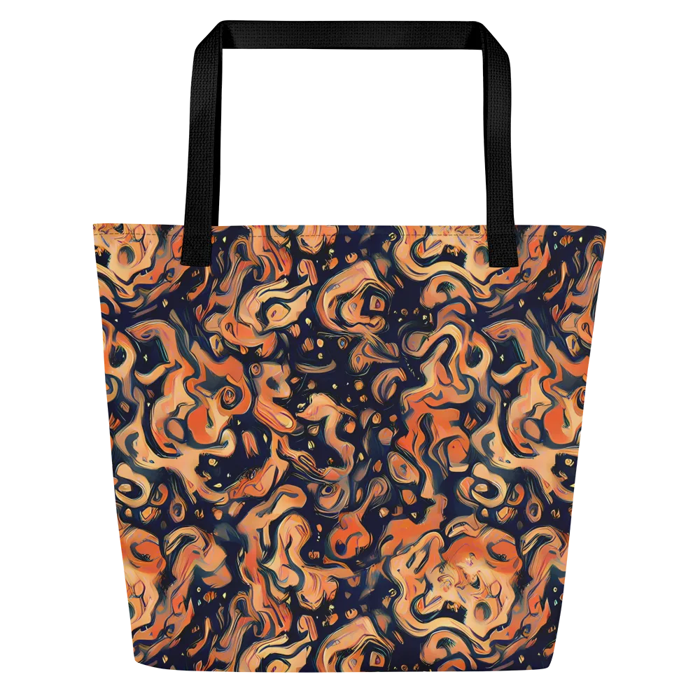 Tangerine Abyss on Large Tote Bag W/ Pocket — Front