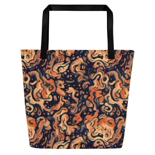 Tangerine Abyss on a Large Tote Bag W/ Pocket