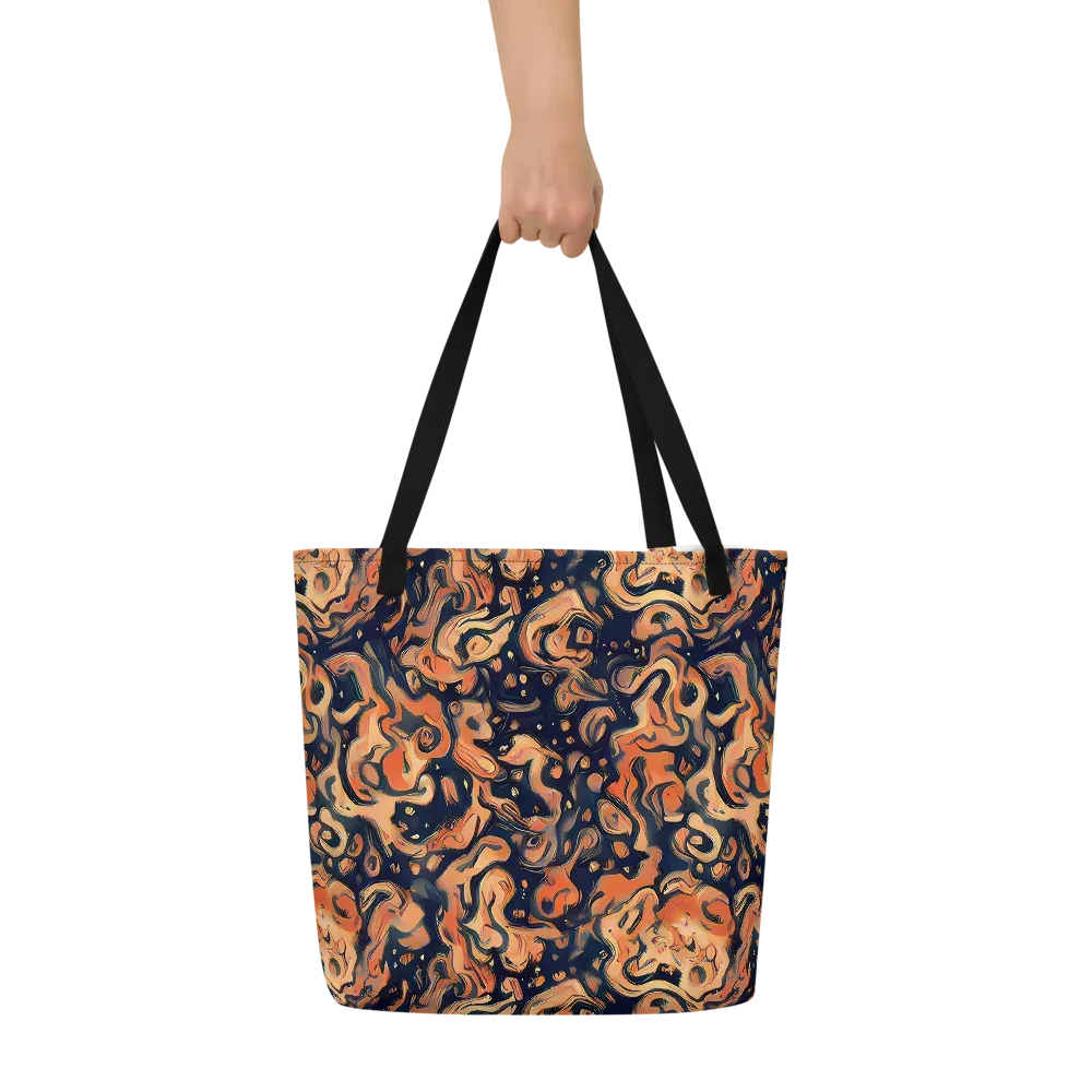 Tangerine Abyss on Large Tote Bag W/ Pocket — Front