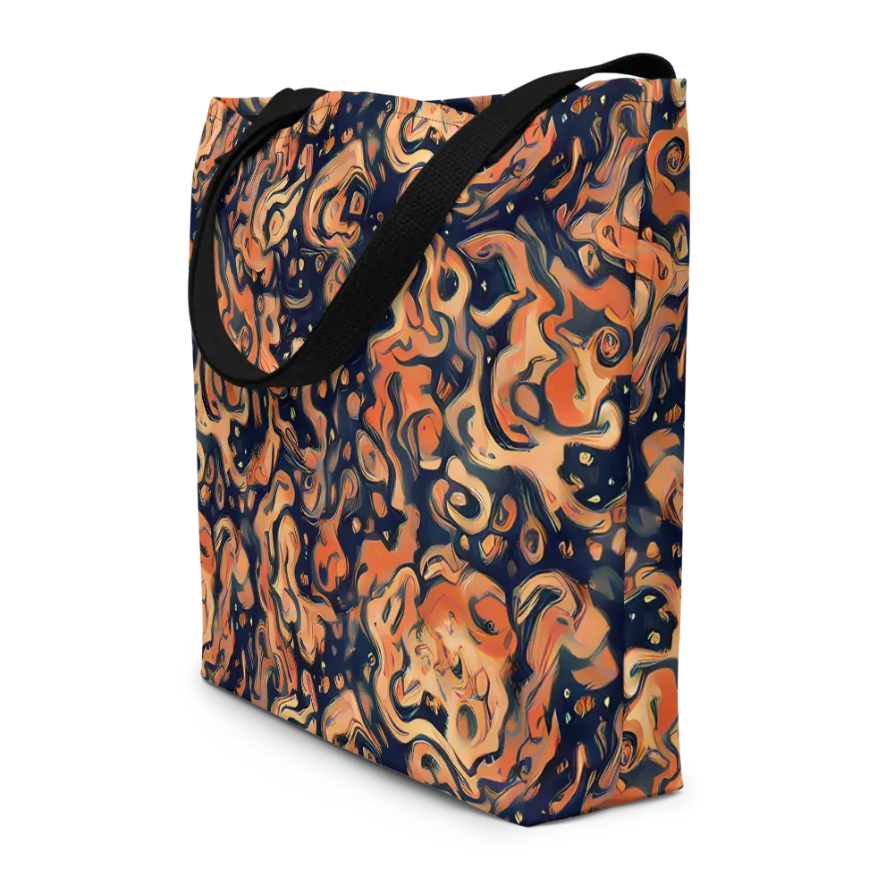 Tangerine Abyss on Large Tote Bag W/ Pocket — Front