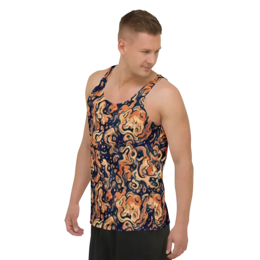 Tangerine Abyss on a Men's Tank Top