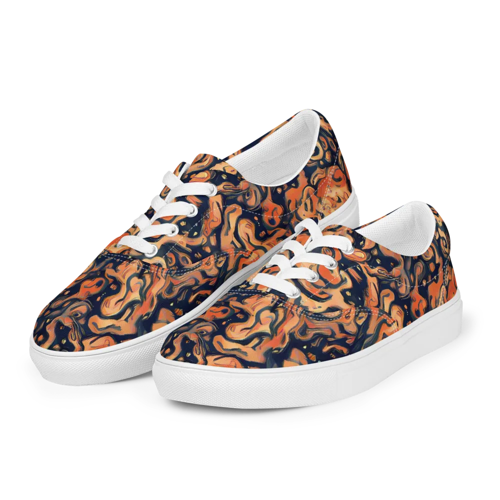 Tangerine Abyss on Men's Lace-Up Canvas Shoes — Left Front