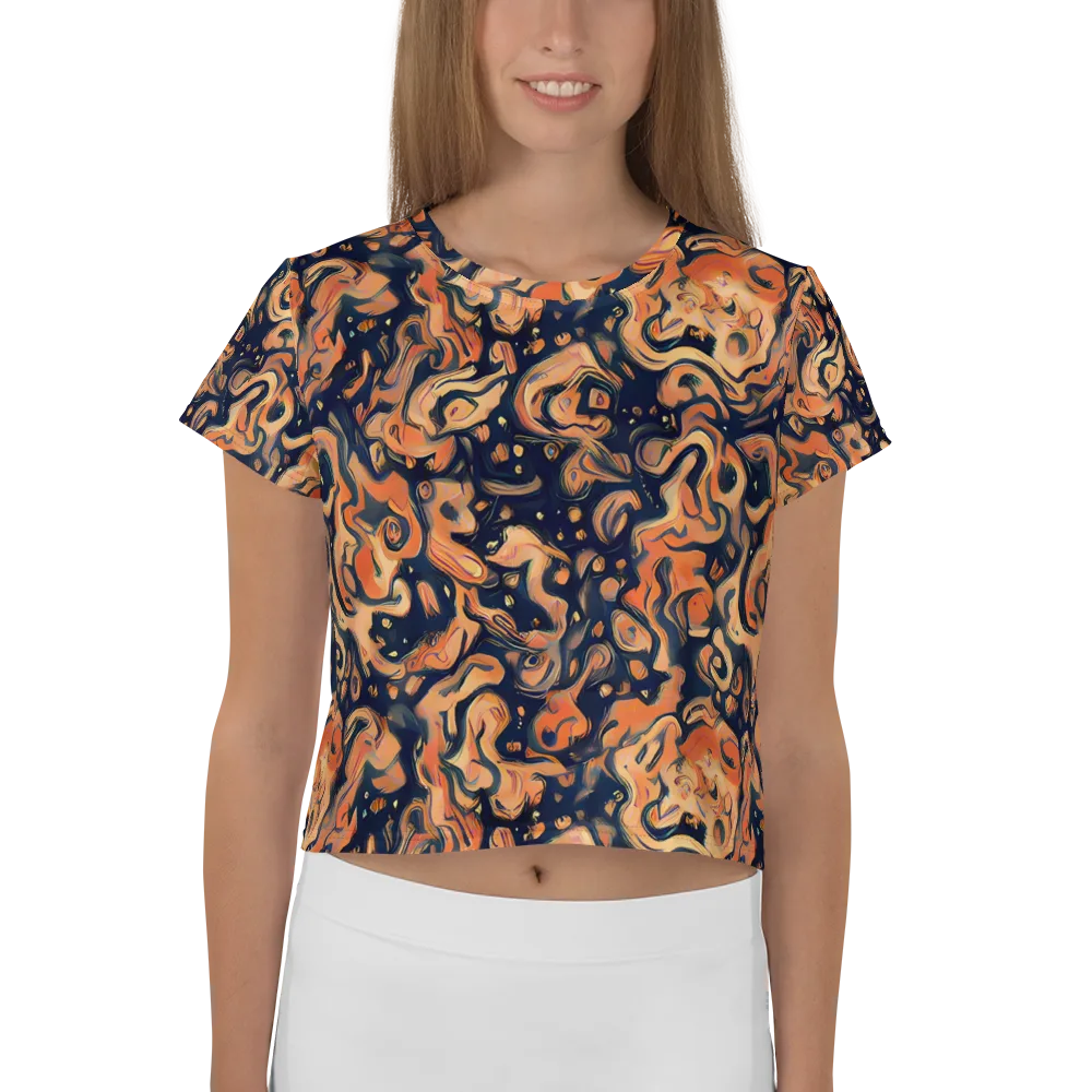 Tangerine Abyss on Crop Tee — Front