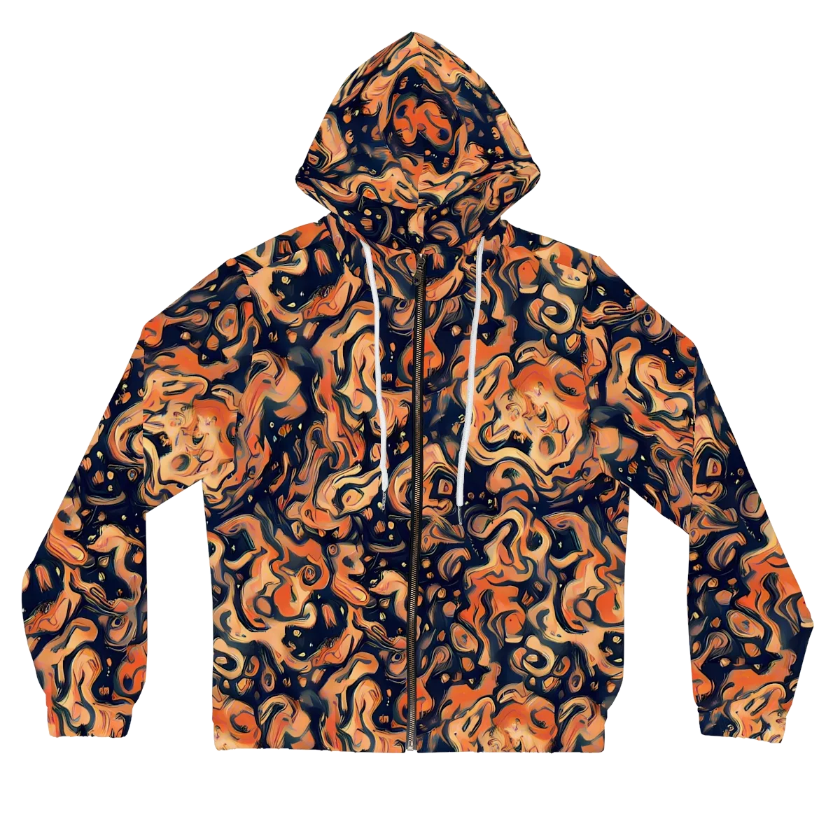 Tangerine Abyss on Women's Full-Zip Hoodie — Front