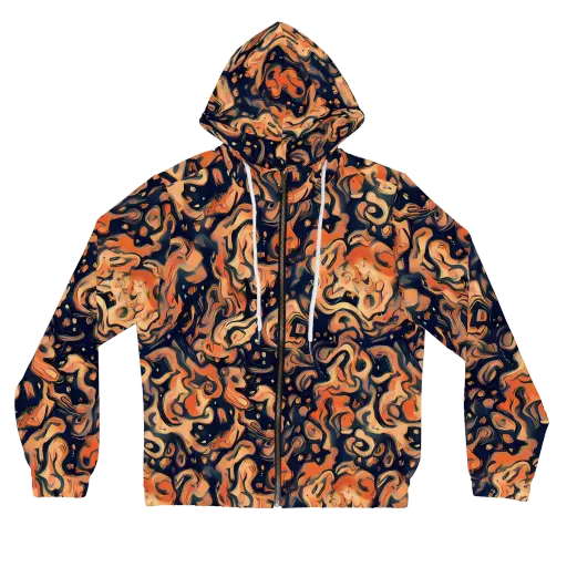 Tangerine Abyss on a Women's Full-Zip Hoodie