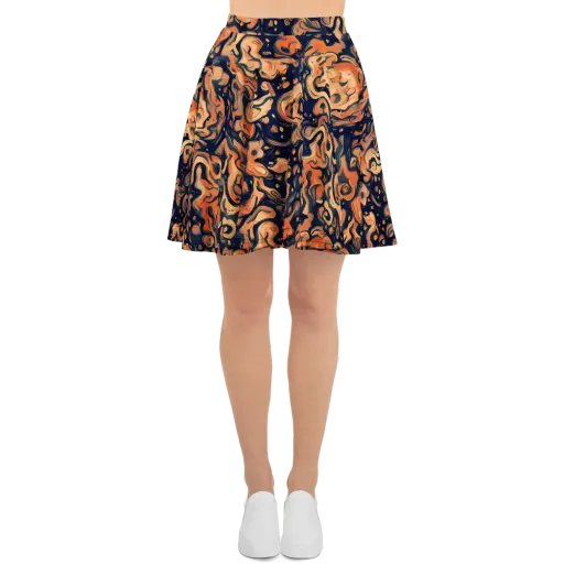 Tangerine Abyss on a Skater Skirt