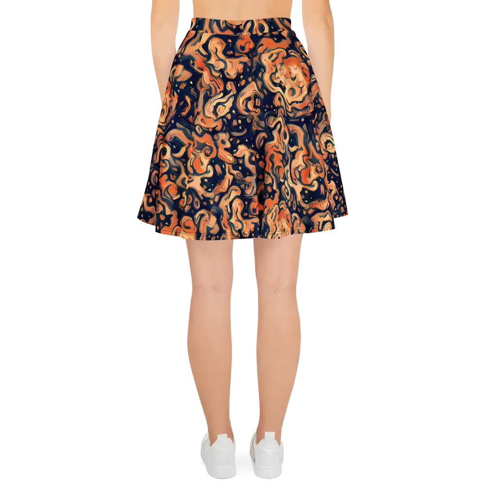 Tangerine Abyss on Skater Skirt — Back