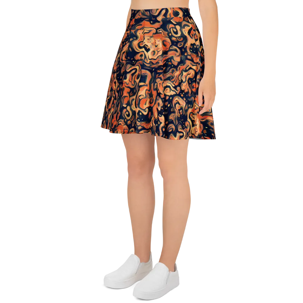 Tangerine Abyss on Skater Skirt — Left