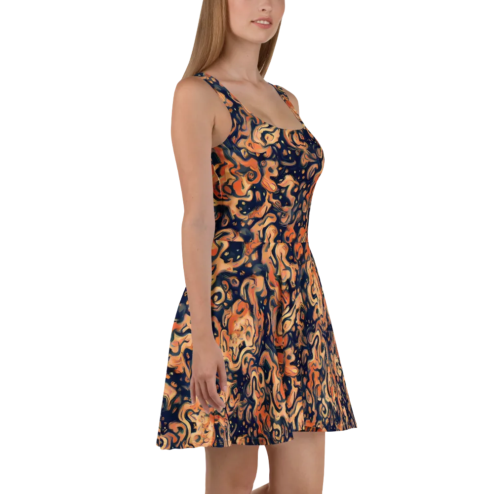Tangerine Abyss on Skater Dress — Right