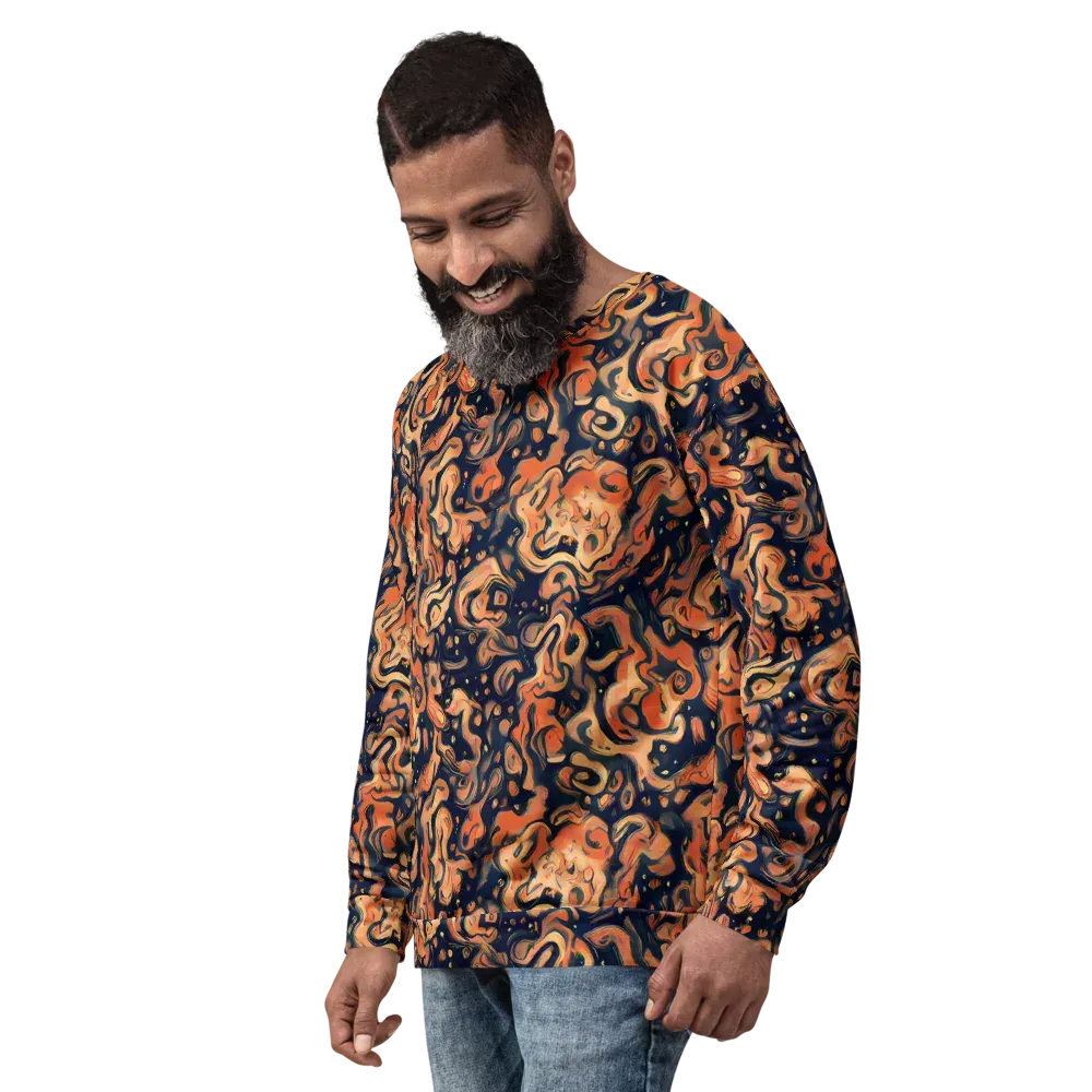 Tangerine Abyss on Sweatshirt — Left Front