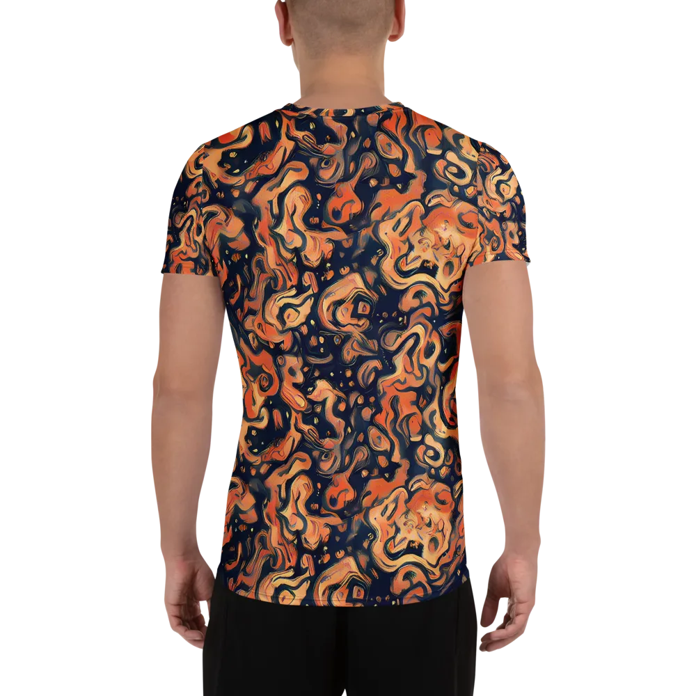 Tangerine Abyss on Men's Athletic T-Shirt — Back