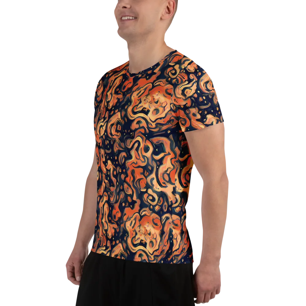 Tangerine Abyss on Men's Athletic T-Shirt — Left