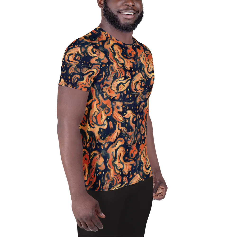 Tangerine Abyss on Men's Athletic T-Shirt — Right