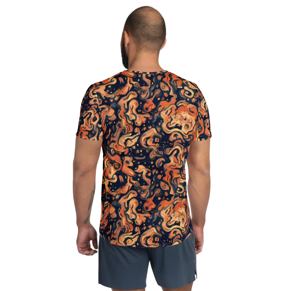 Tangerine Abyss on Men's Athletic T-Shirt — Back