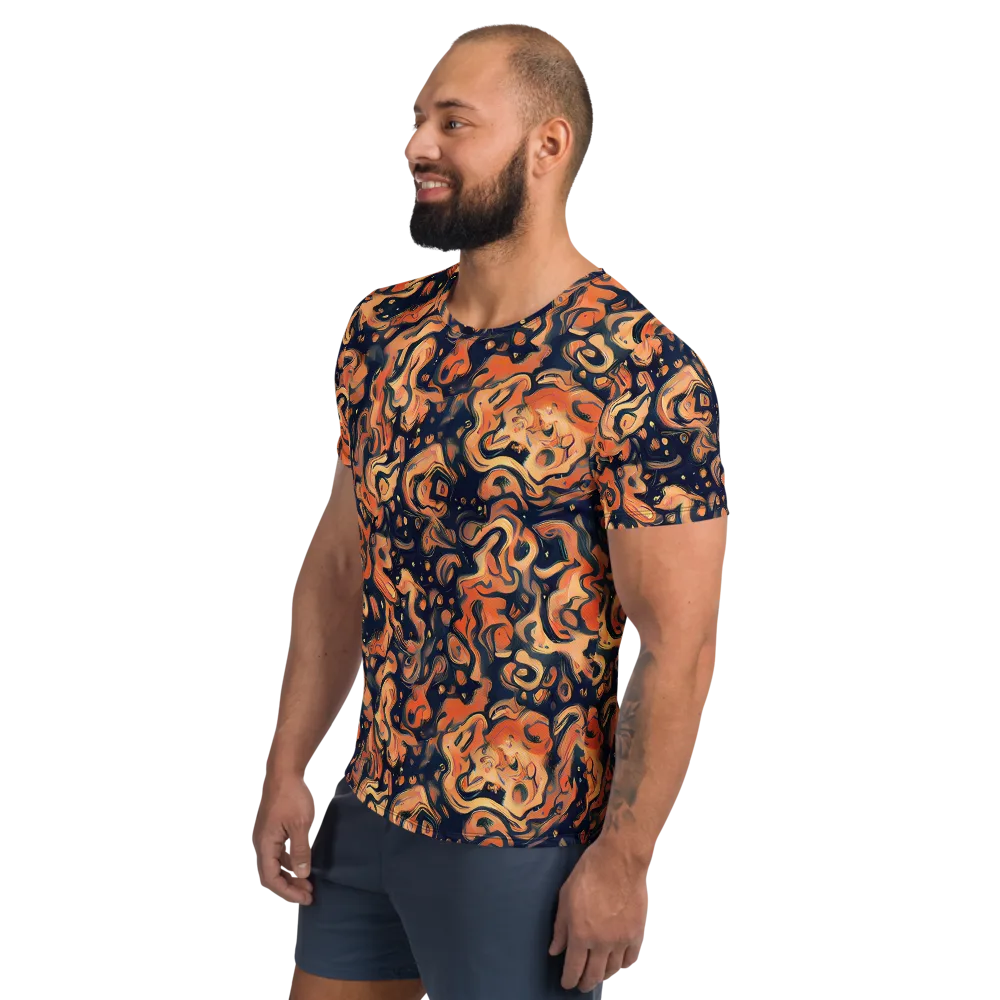 Tangerine Abyss on Men's Athletic T-Shirt — Left