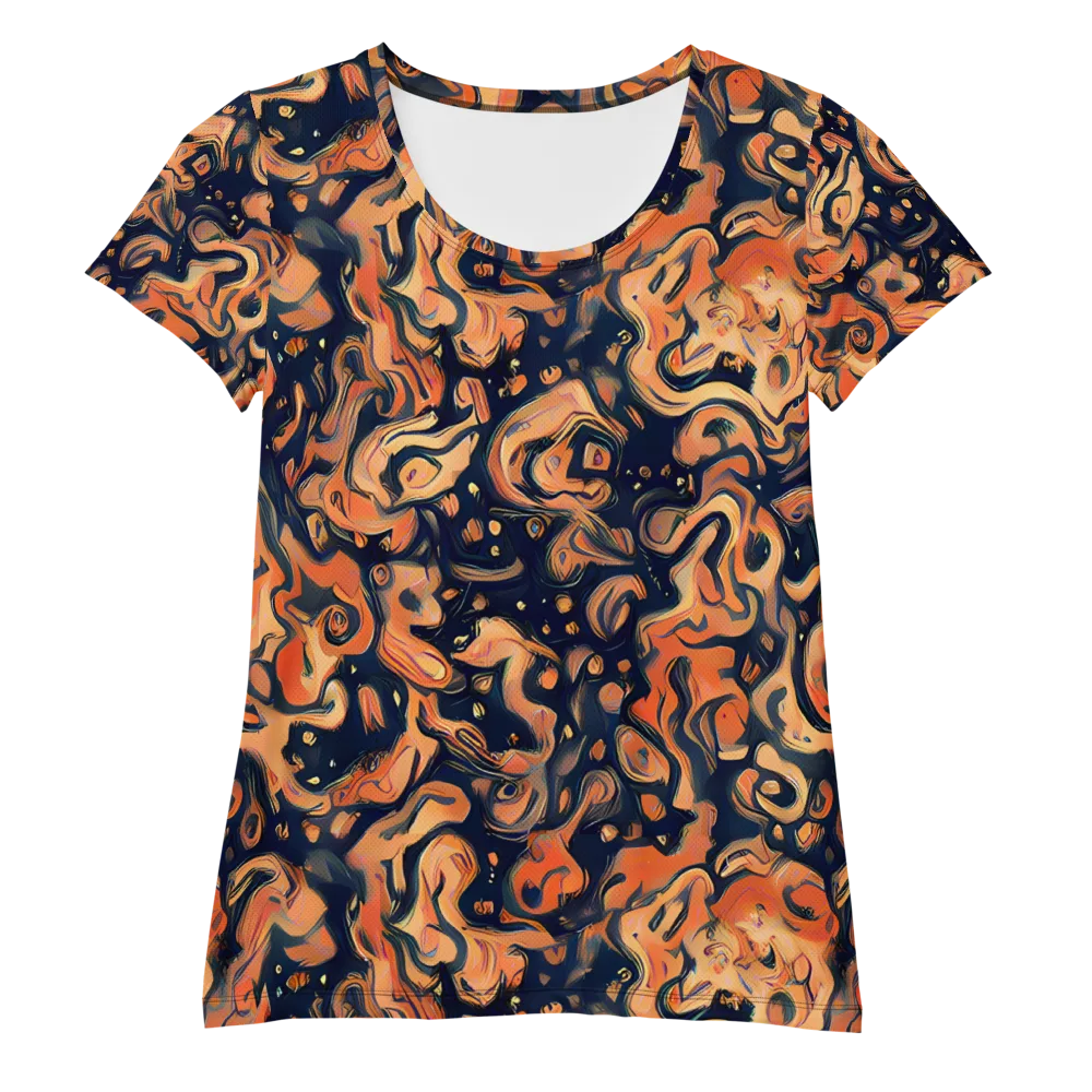 Tangerine Abyss on Women's Athletic T-Shirt — Front