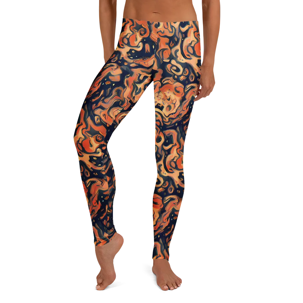 Tangerine Abyss on Leggings — Front