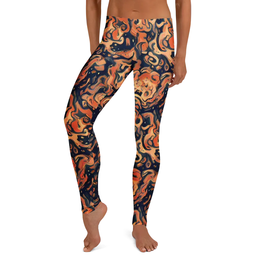 Tangerine Abyss on Leggings — Front