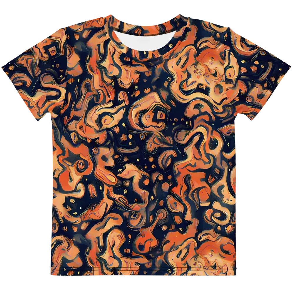 Tangerine Abyss on Kids Crew Neck T-Shirt — Front