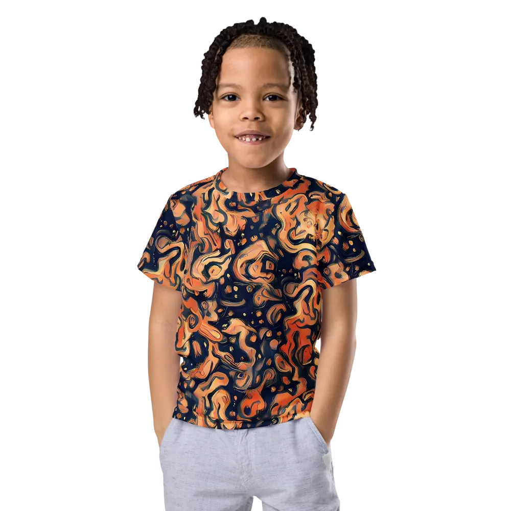 Tangerine Abyss on Kids Crew Neck T-Shirt — Front