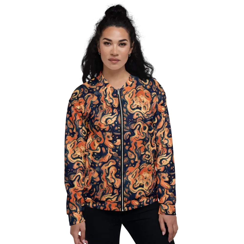 Tangerine Abyss on Bomber Jacket — Front