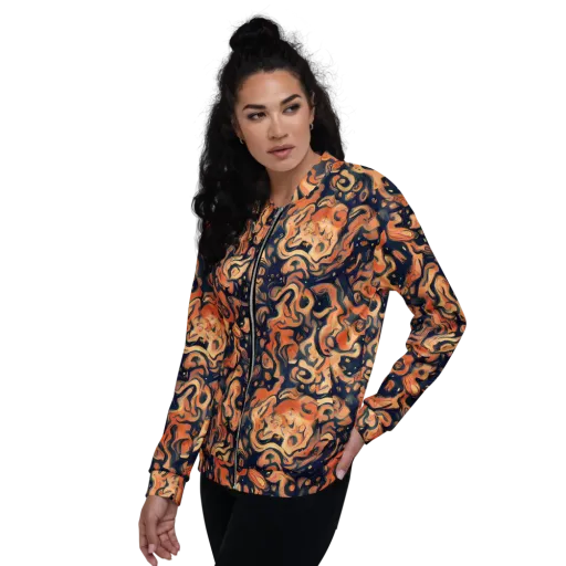 Tangerine Abyss on a Bomber Jacket