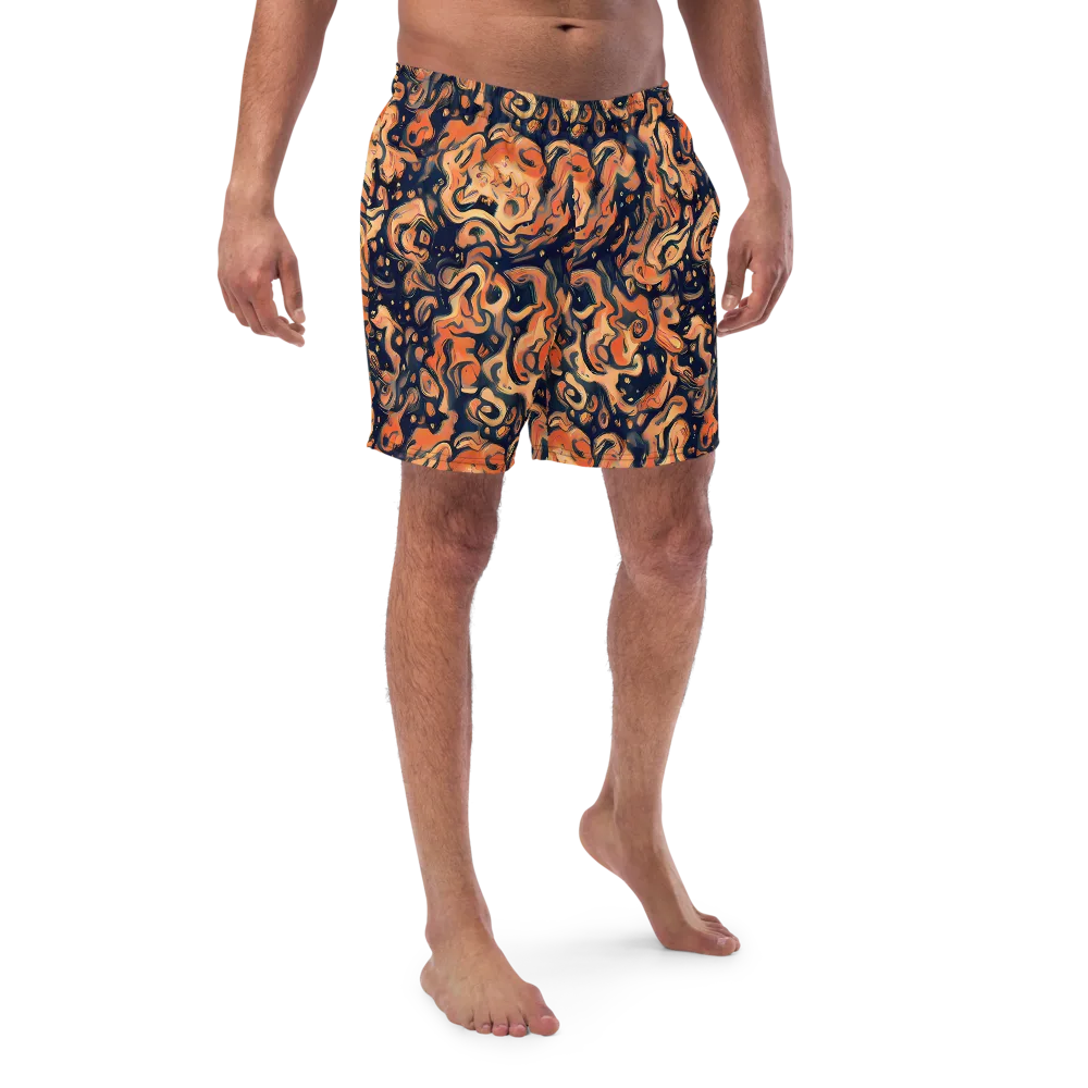Tangerine Abyss on Swim Trunks — Front