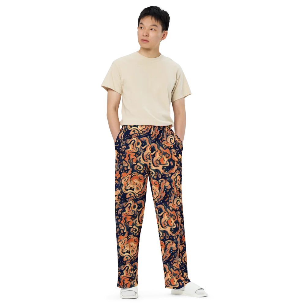 Tangerine Abyss on Wide-Leg Pants — Front