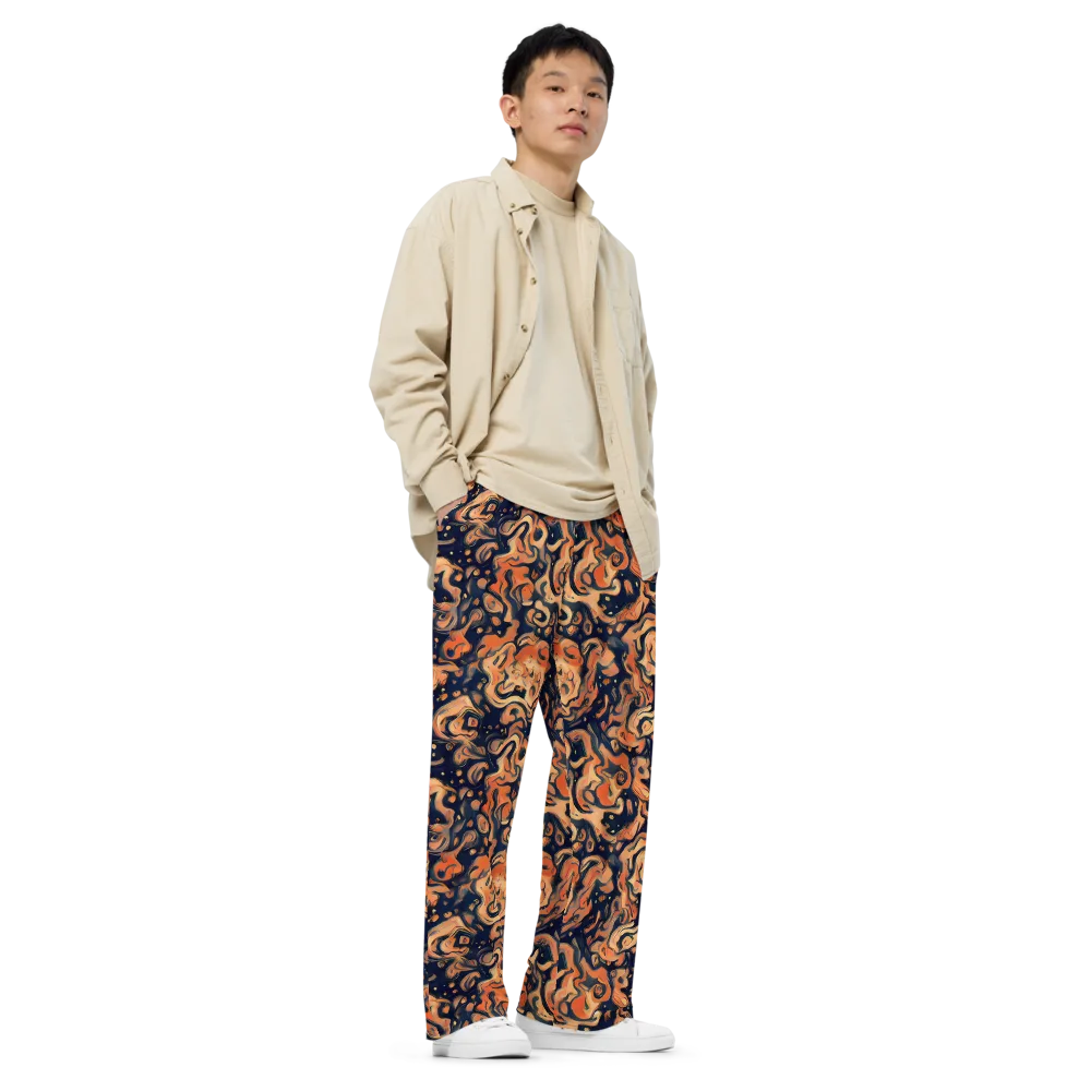 Tangerine Abyss on Wide-Leg Pants — Right Front