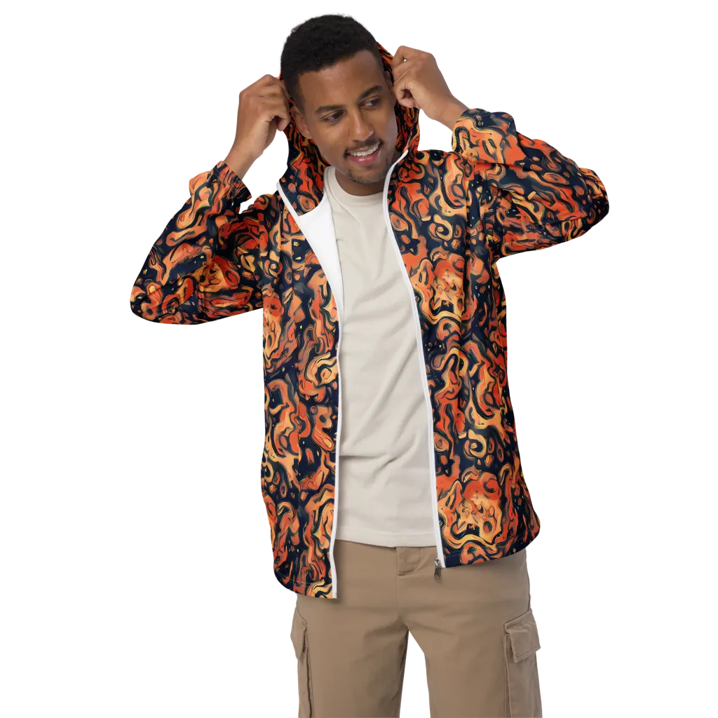 Tangerine Abyss on Men's Windbreaker — Front