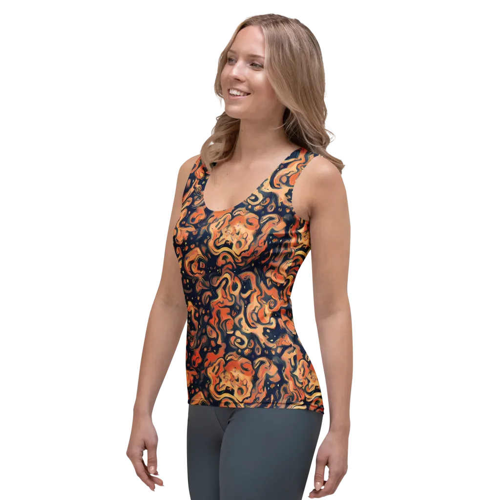 Tangerine Abyss on Women's Tank Top — Left Front