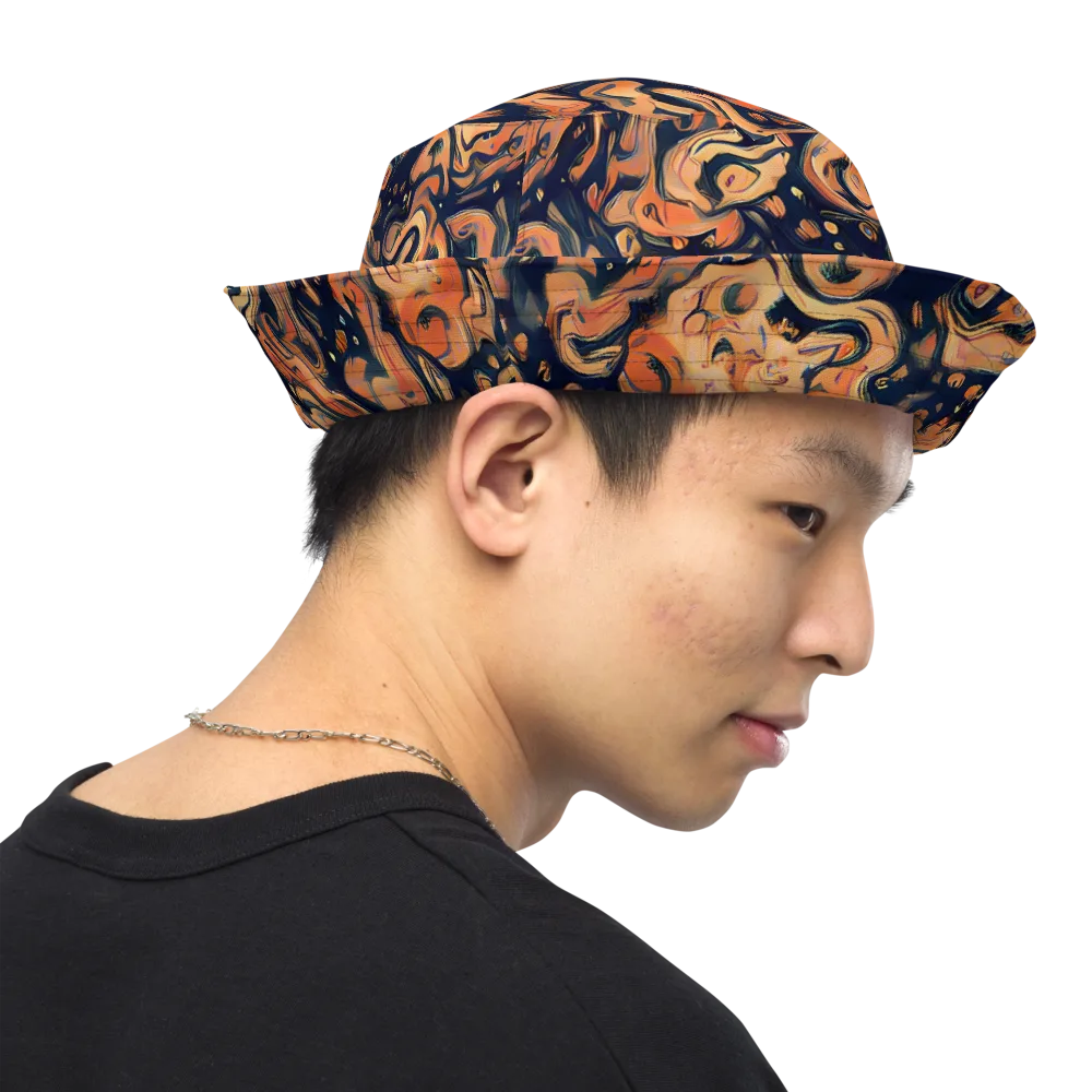 Tangerine Abyss on Reversible Bucket Hat — Right Outside