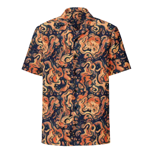 Tangerine Abyss on a Button Shirt