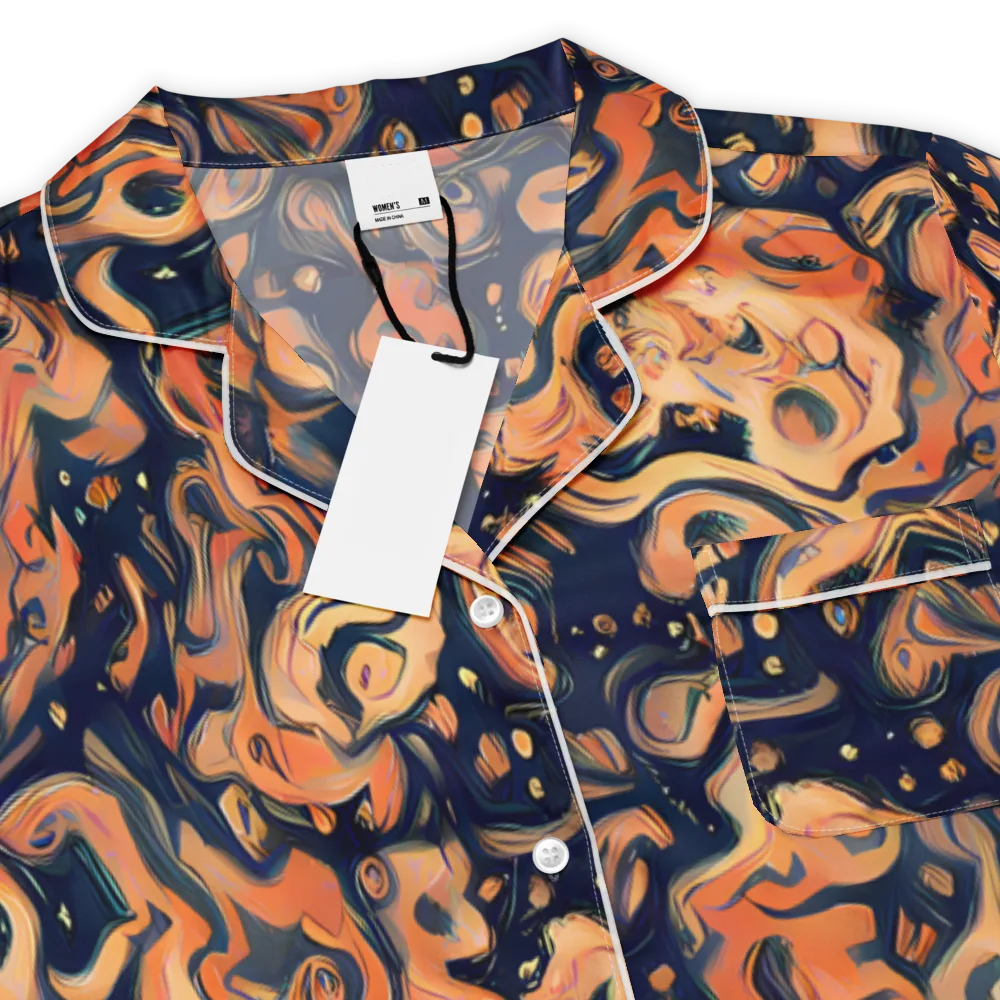 Tangerine Abyss on Women's Short Sleeve Pajama Top — Product details