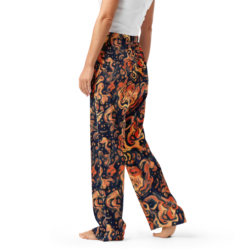 Tangerine Abyss on Women's Pajama Pants — Left