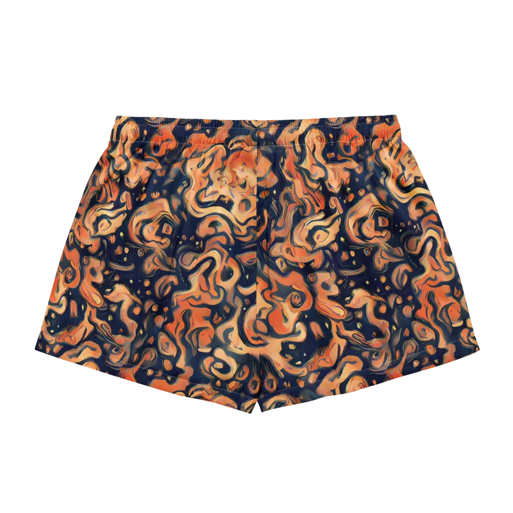 Tangerine Abyss on Women's Pajama Shorts — Back