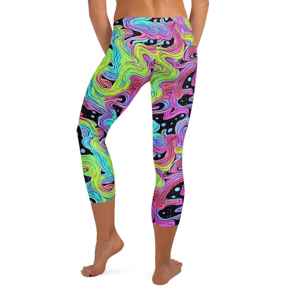 Afterglow Rapids on Capri Leggings — Back