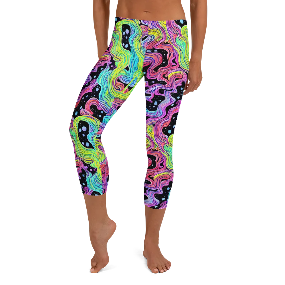 Afterglow Rapids on Capri Leggings — Front