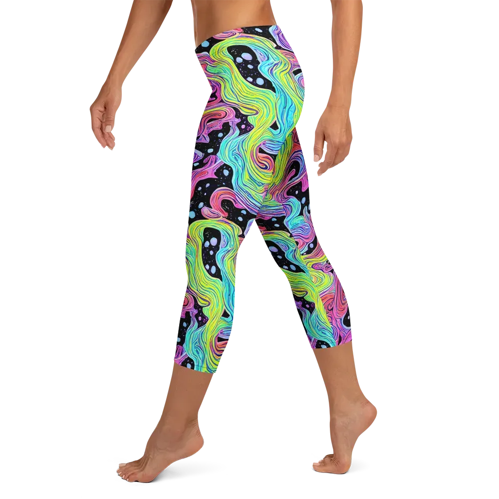 Afterglow Rapids on Capri Leggings — Left