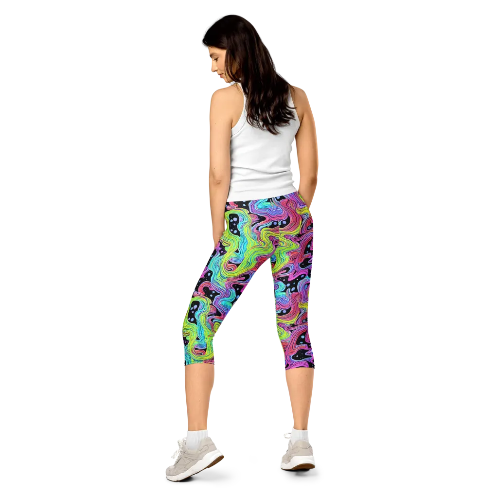 Afterglow Rapids on Capri Leggings — Back